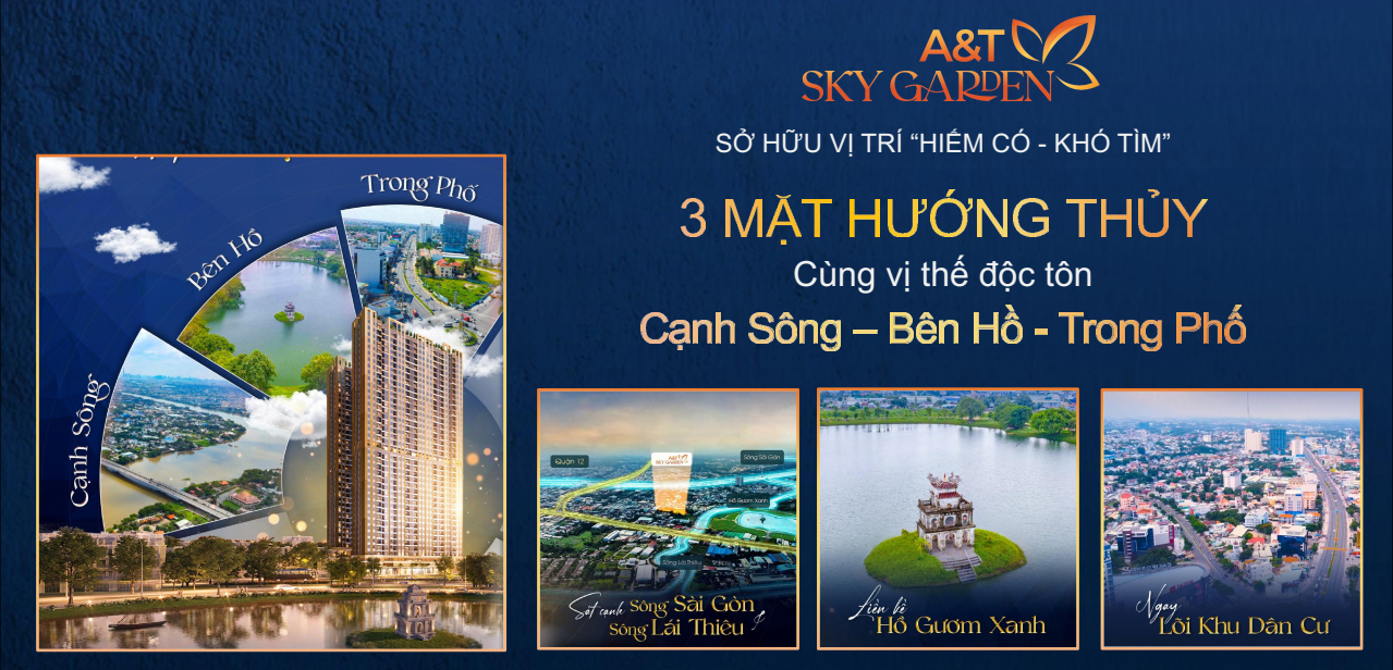 A&T Sky Garden Bình Dương 3 mặt hướng thủy